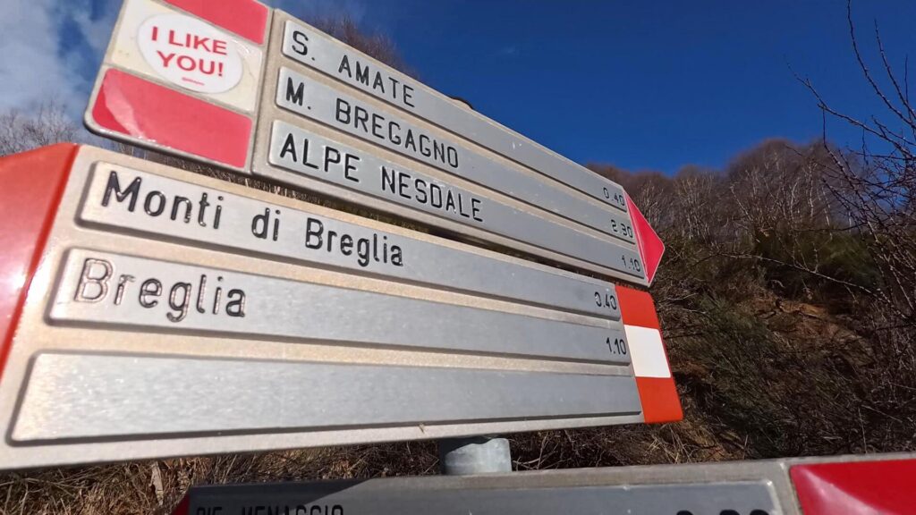 Indicazioni per Monte Bregagno