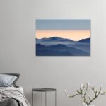 poster premium montagne e foschia