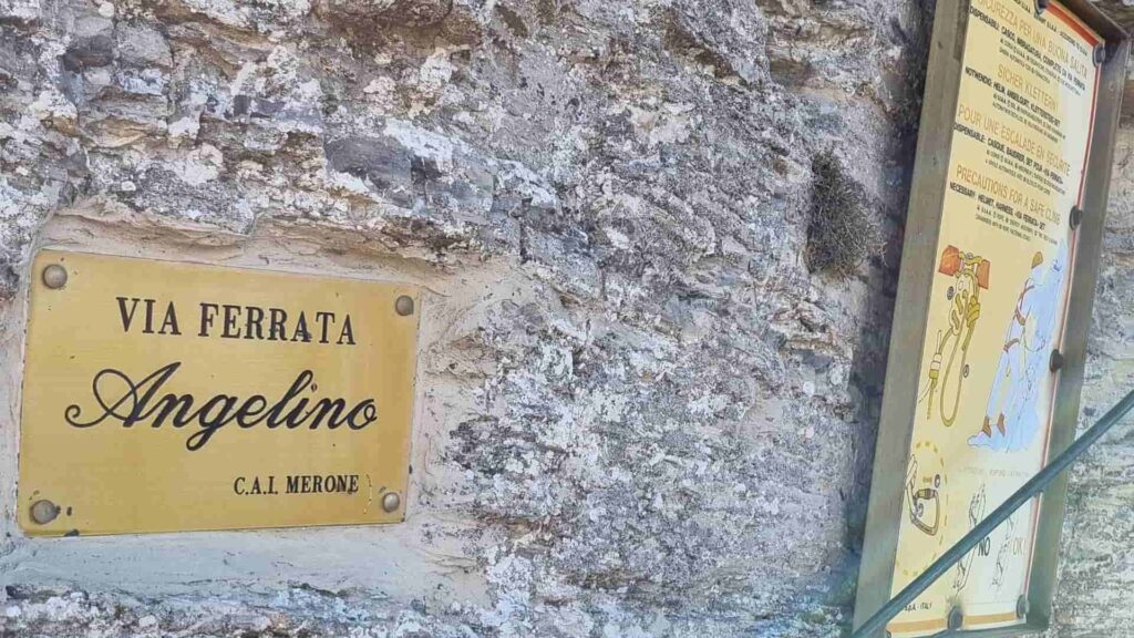 Placca inizio ferrata Angelino
