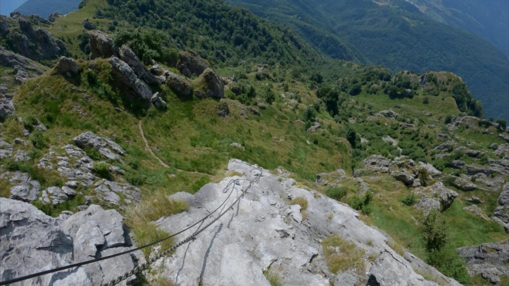 catena ferrata Monte Grona con panorama
