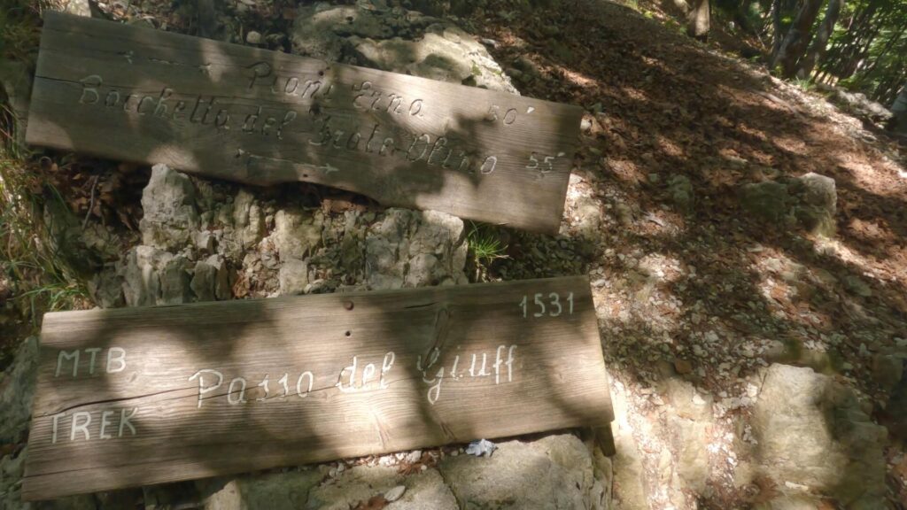 Cartello arrivo Passo del Giuff