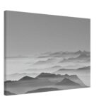tela sottile Orizzonte dalla cima in bianco e nero