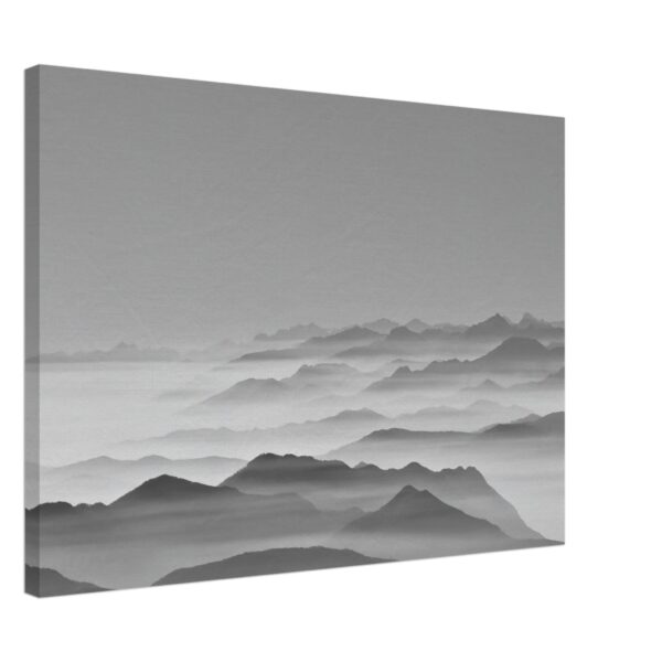 tela sottile Orizzonte dalla cima in bianco e nero