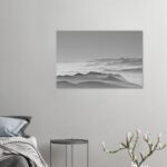 poster in carta opaca Orizzonte dalla cima in bianco e nero