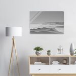 Stampa su acrilico Orizzonte dalla cima in bianco e nero