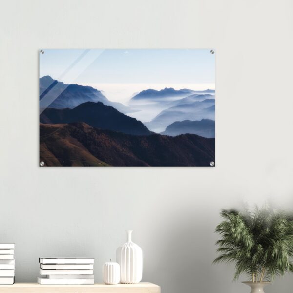 Stampa acrilico lago tra la nebbia