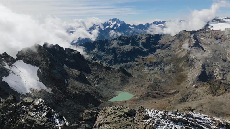 Panorama sul Monte Disgrazia, dalla Punta Marinelli