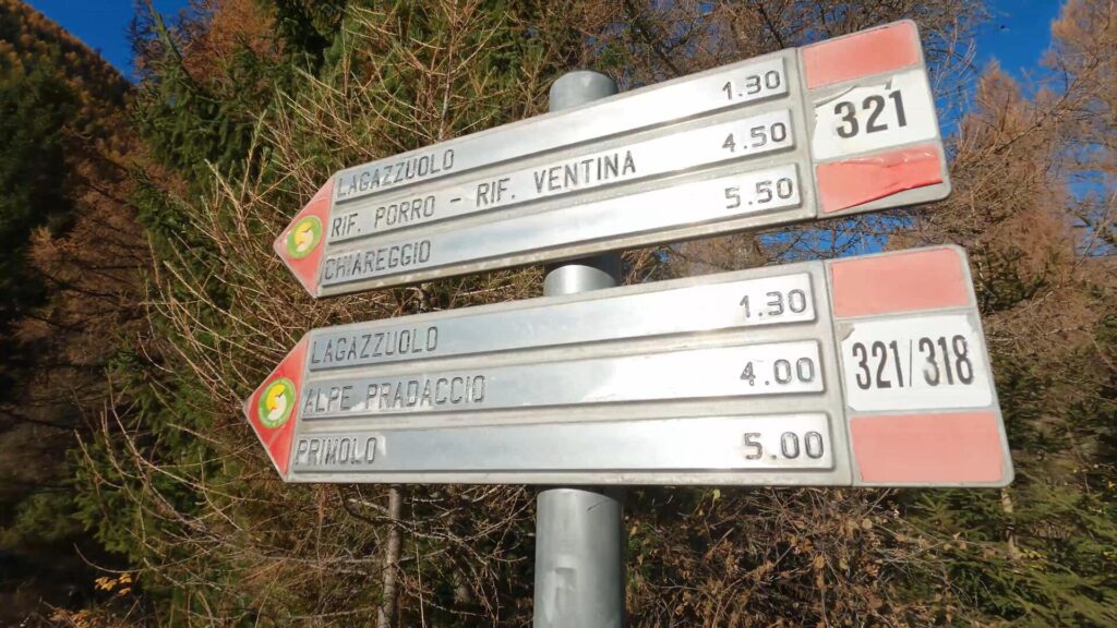 Indicazioni sentiero Lagazzuolo