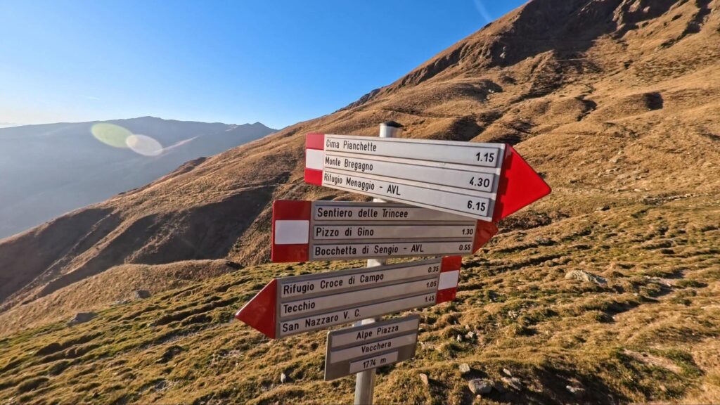 Indicazioni discesa per Croce di Campo