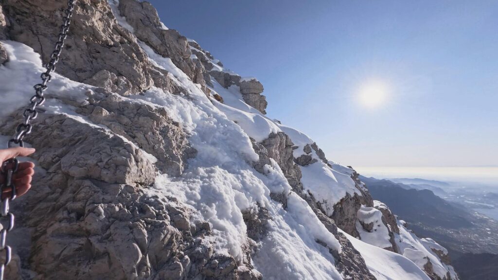 Ultimo tratto attrezzato in vetta