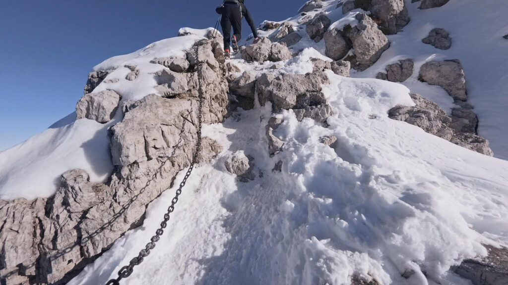 Ultimo tratto attrezzato in vetta