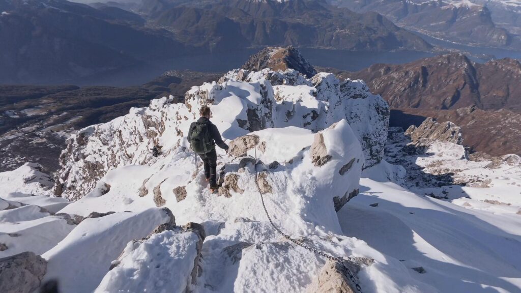 discesa dalla vetta della Grignetta