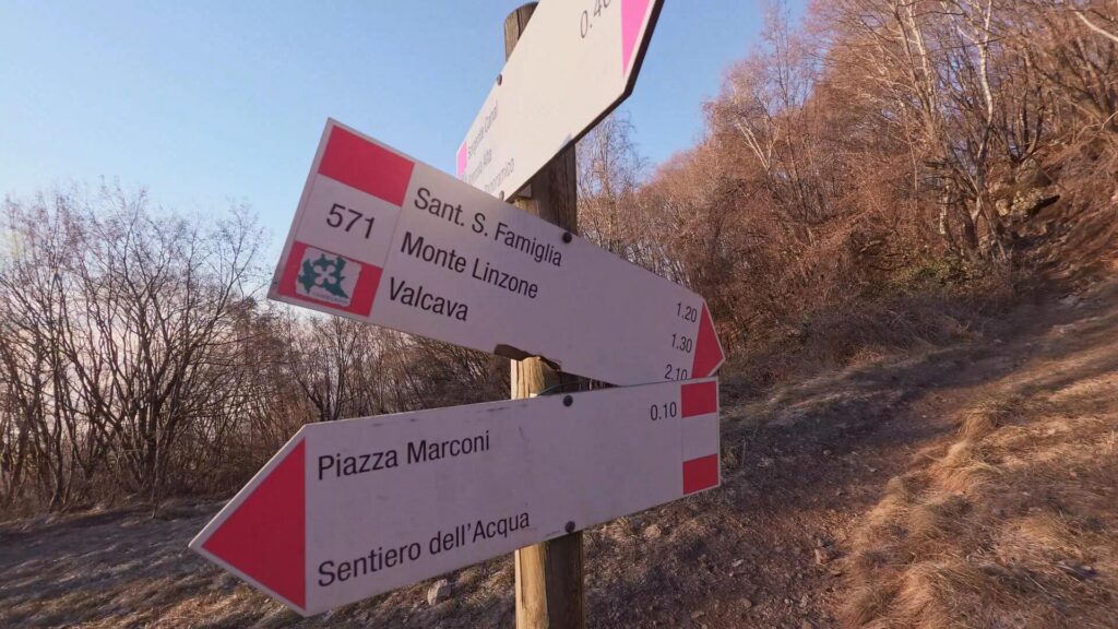 Cartello CAI per Monte Linzone