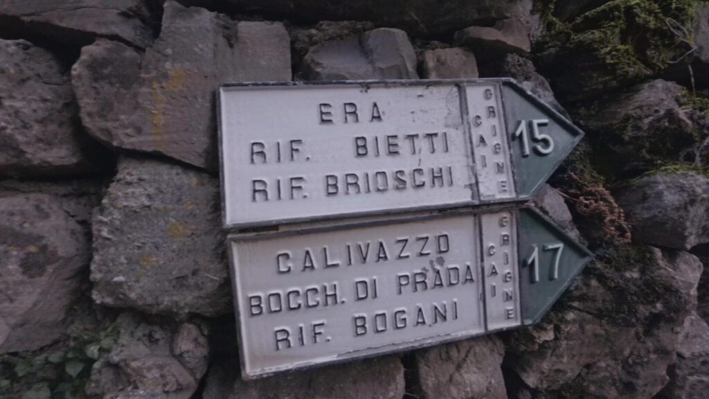 Indicazioni sentieri