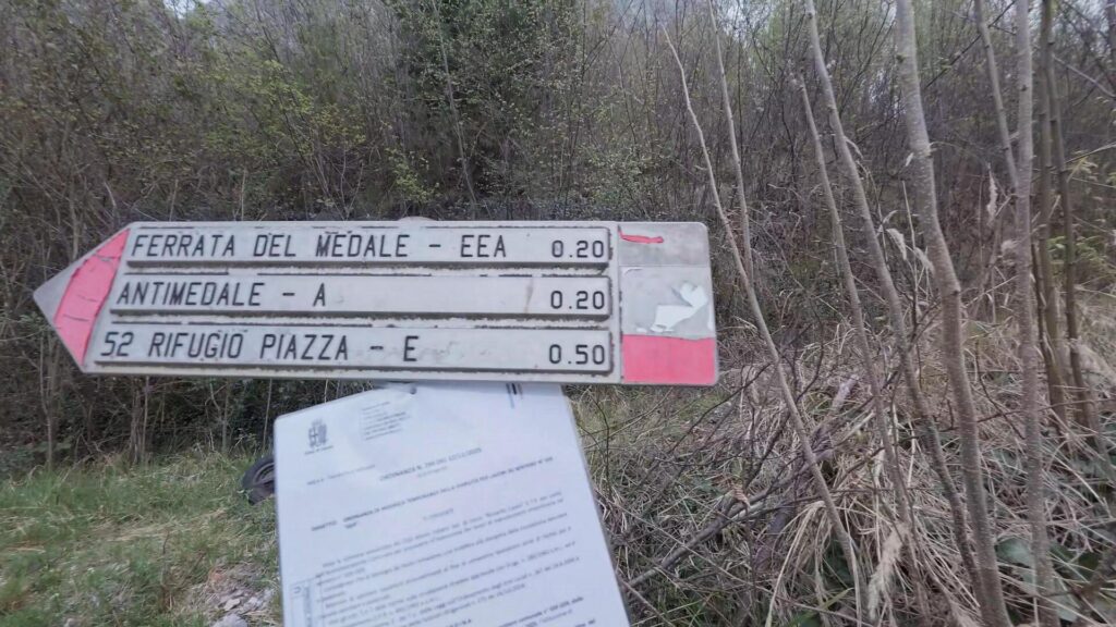 Indicazioni ferrata Medale