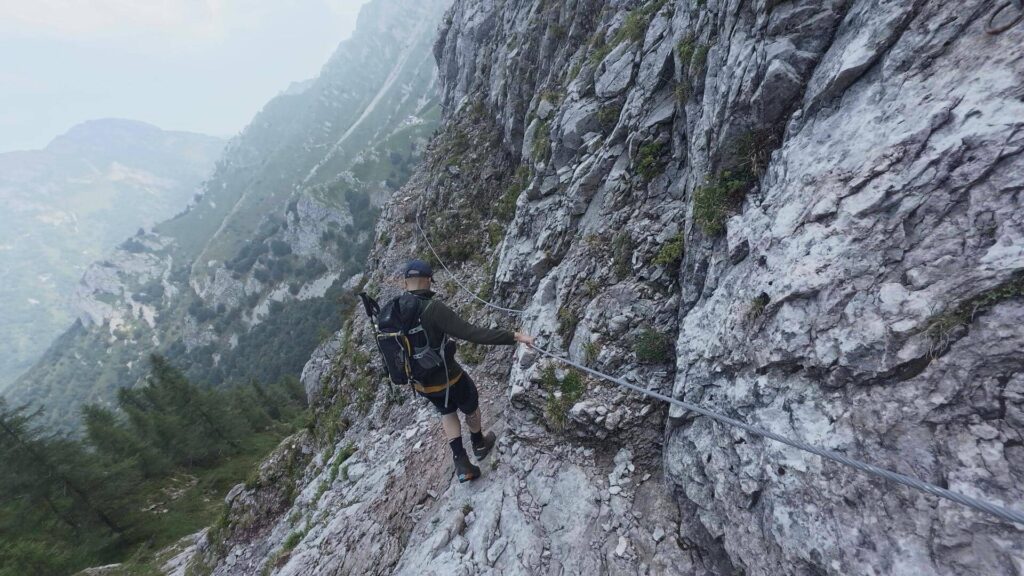 discesa dal Sasso Cavallo